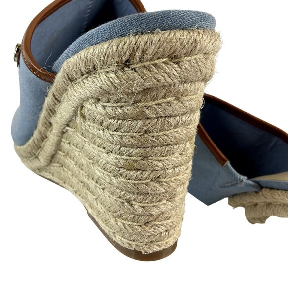 Isaac Mizrahi Shoes Womens Sz 10 Blue Espadrille Erinn 2 Chambray Denim Wedge - Picture 7 of 14